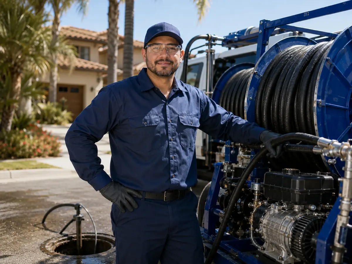 Hydro jet sewer cleaning in San Jacinto