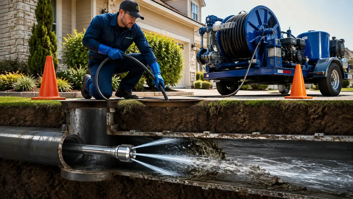 Main Sewer Line Hydro Jet Cleaning in San Jacinto